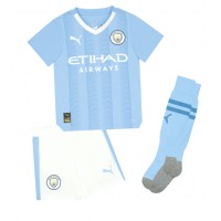 Maglie da calcio Manchester City Rico Lewis #82 Prima Maglia Bambino 2023-24 Manica Corta (+ Pantaloni corti)